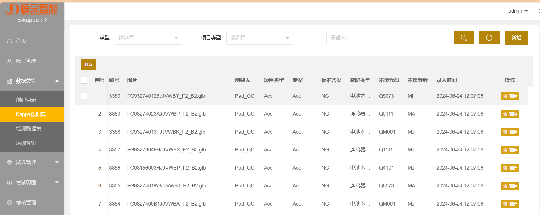 Kappa 数据集管理
